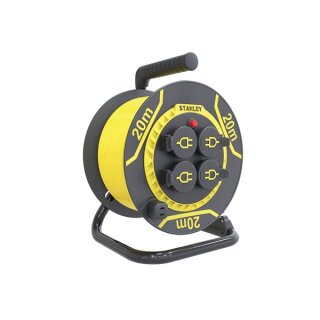 STANLEY - ESTNCRN20M-G - Neopren-Kabeltrommel - 20 m - 3G1.5 - 4 Steckdosen