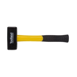 Toolland - FGH1500 - Steinhammer 1,5 kg mit Stahlkopf und Fiberglasstiel, ideal für Maurerarbeiten, Bau- und schwere Aufgaben, kraftvolle Schläge und sicherer Griff