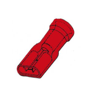Velleman - FRMI/100 - Isolierte Flachsteckhülse 6.4mm Rot