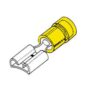 FLACHSTECKHÜLSE 6,4 mm GELB