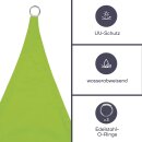 Perel - GSS3500LG - Sonnensegel, Segel Sonnenschutz für Terrasse und Pool, wasserabweisend, UV-Schutz, 3 Edelstahl-O-Ringe, 5 x 5 x 5 m, 160 g/m², Polyester, Dreieck, limonengrün