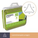 Perel - GSS3500LG - Sonnensegel, Segel Sonnenschutz für Terrasse und Pool, wasserabweisend, UV-Schutz, 3 Edelstahl-O-Ringe, 5 x 5 x 5 m, 160 g/m², Polyester, Dreieck, limonengrün