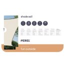 Perel - GSS4360 - Sonnensegel - Quadratisch - 3.6 x 3.6 m - Farbe: Cremeweiß