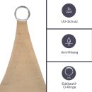 Perel - GSS4360PE - Quadratisches Sonnensegel 3.6 x 3.6 m aus atmungsaktivem und wasserdurchlässigem HDPE für Garten und Terrasse, 90 % UV-Schutz, champagner
