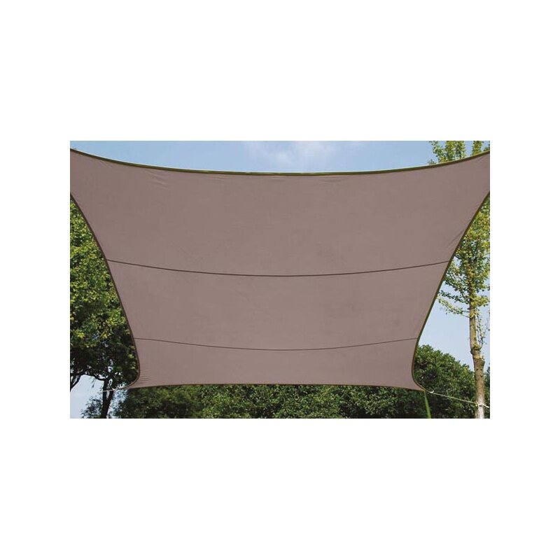 Perel - GSS4360TA - Sonnensegel, Segel Sonnenschutz für Terrasse und Pool, wasserabweisend, UV-Schutz, 4 Edelstahl-O-Ringe, 3.6 x 3.6 m, 160 g/m², Polyester, quadratisch, Taupe