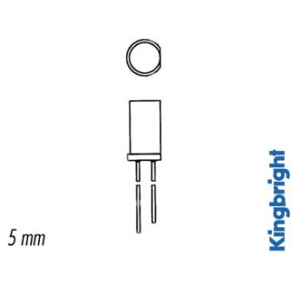 LED - GELB DIFFUS - FLACH - 5 mm