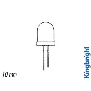 10mm Super Bright LED Lamp Red Diffused 450mcd