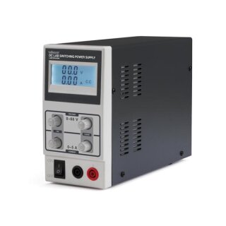 DC-LABORNETZGERÄT 0-60 VDC / 0-5 A MAX. MIT LCD-DISPLAY - SCHALTNETZTEIL