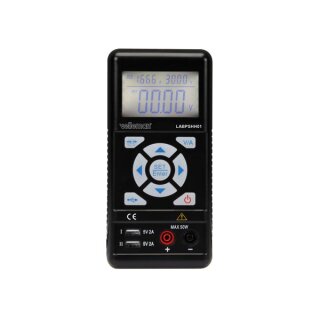 TRAGBARES LABORNETZGERÄT - EINSTELLBAR - 0-30 VDC / 0-3.75 A MAX. - MIT LCD-DISPLAY