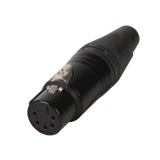 NEUTRIK - XLR-KABELBUCHSE, 5-POLIG, VERGOLDET, SCHWARZES GEHÄUSE, SCHWARZ