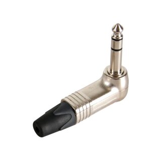 NEUTRIK - 3-POLIGER 6.35mm WINKEL-KLINKENSTECKER 90° MIT NICKEL-GEHÄUSE UND VERNICKELTEN KONTAKTEN