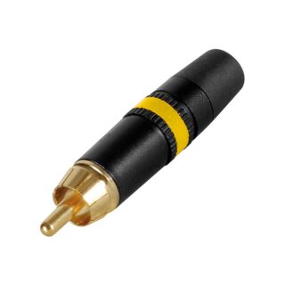 NEUTRIK - NYS373-4 - Cinchstecker (RCA) - vergoldete Kontakte - gelber Markierungsring