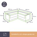Perel OCLSL250 L-förmige Gartenmöbelabdeckung 250 x 250 x 70 cm | Wasserdicht & UV-beständig