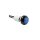 MINI-DRUCKTASTER - RUND - METALL - BLAUE SCHUTZKAPPE - 1P SPST AUS-(EIN) - MIT KABELN