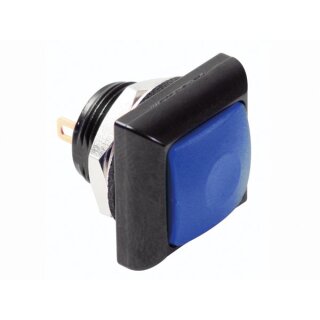 MINI-DRUCKTASTER - QUADRATISCH - METALL - BLAUE SCHUTZKAPPE - 1P SPST AUS-(EIN)