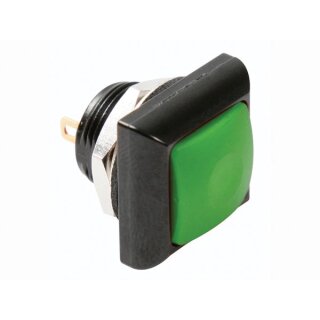 MINI-DRUCKTASTER - QUADRATISCH - METALL - GRÜNE SCHUTZKAPPE - 1P SPST AUS-(EIN)