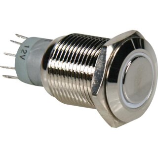 Velleman R1600W Drucktaster Metall SPDT 1NO/1NC mit weißer Ringbeleuchtung