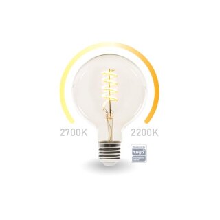 Perel - SMART1213 - Smart-WI-FI-LED-Lampe mit Filament - Warmweiß & intensiv Warmweiß - E27 - G125
