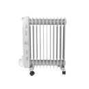 Perel - TC78011N - 2500W Ölradiator mit 11 Rippen, 3 Heizstufen, einstellbarem Thermostat, Griff, Rädern, Überhitzungs- und Kippschutz