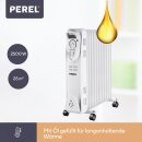 Perel - TC78011N - 2500W Ölradiator mit 11 Rippen, 3 Heizstufen, einstellbarem Thermostat, Griff, Rädern, Überhitzungs- und Kippschutz