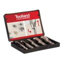 Toolland - TL78008 - Schraubenentfernungsset, 5-teilig, zum Entfernen beschädigter Schrauben, geeignet für Bohrmaschinen