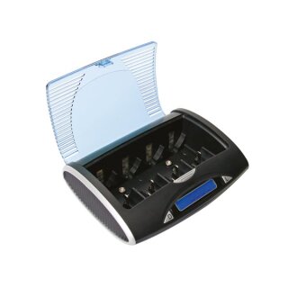 UNIVERSAL-SCHNELLLADE-/ENTLADEGERÄT FÜR NIMH-AKKUS MIT LCD-DISPLAY UND USB-AUSGANG