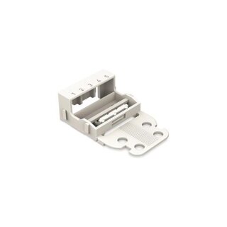 BEFESTIGUNGSADAPTER - FÜR 5-LEITER-VERBINDUNGSKLEMMEN - SERIE 221 - 4 mm² - MIT RASTFUß FÜR LIEGENDE MONTAGE - WEIß