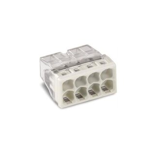 COMPACT-VERBINDUNGSKLEMME - FÜR EINDRÄHTIGE LEITER - max. 2.5 mm² - 8-LEITER - TRANSPARENTES GEHÄUSE - DECKEL: HELLGRAU