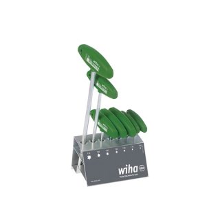 wiha - WH01348 - Wiha Stiftschlüssel mit Quergriff Set TORX® 7-tlg. mattverchromt im Werkbankständer (01348)