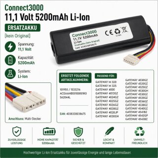 Connect3000 - 11,1 Volt 5200mAh Li-Ion