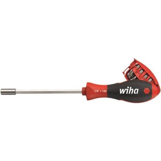 Wiha - WH32904 - Schraubendreher mit Bit Magazin magnetisch Schlitz, Pozidriv mit 8 Bits, 1/4" (32904) - EOL