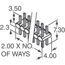 HARWIN - M22-2520405 - Steckverbinder Steckleiste Durchkontaktierung 8 positionen 0,079" (2,00mm)