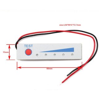 Akku Zustandsanzeige - Spannungsanzeige - für 13S [48 Volt] Li-Ion / Li-Poly Akkus - silber