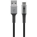 goobay - USB-C™ auf USB-A Textilkabel mit...