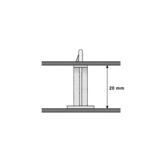 VELLEMAN - MMB300 Halterung für Circuit Druckt Öffnung 3 mm H = 20 mm 18 x 18 mm (50 Stück)