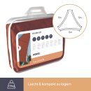 Perel - GSS3500TR - Sonnensegel, Segel Sonnenschutz für Terrasse und Pool, wasserabweisend, UV-Schutz, 3 Edelstahl-O-Ringe, 5 x 5 x 5 m, 160 g/m², Polyester, Dreieck, terracotta