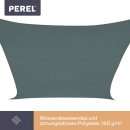 Perel - GSS4500GG - Sonnensegel 5 x 5 m, quadratisch für Garten und Terrasse, wasserabweisendes Polyester