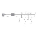 Vellight - V-RAN-2X0.6-A-24V-CW-TW - LED-Lichtvorhang kaltweiß, 4 m, 144 LEDs, wetterfest, energieeffizient und verzaubernd