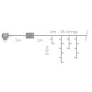 Vellight - V-RAN-4X0.6-A-24V-CW-TW - LED-Lichtvorhang kaltweiß, 4 m, 144 LEDs, wetterfest, energieeffizient und verzaubernd