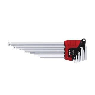 Wiha - WH43851 - L-key set in ErgoStar holder hexagonal ball end, 9-pcs. in fluorescent colour in blister pack (41980)