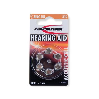 Ansmann - HEARING AID - Hörgerätebatterie - 312 - 1,4 Volt 160mAh Zn/Luft