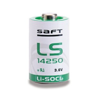 Saft - LS14250 - 1/2AA - 3,6 Volt 1200mAh Li-SOCl2 mit Lötfahne (U-Form)