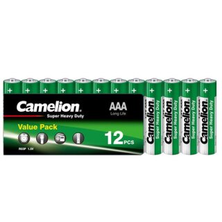 Camelion - Micro AAA R03 - 1,5 Volt 550mAh Zink mangan Dioxid - 12er Blister