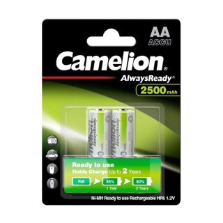 Camelion - HR6 Mignon AA - 1,2V 2500mAh Ni-Mh - 2er Blister