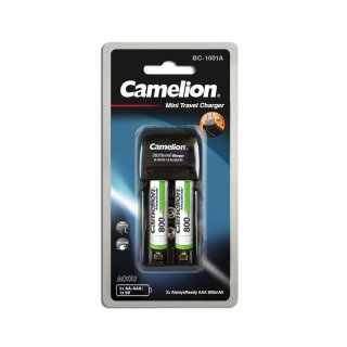 Camelion - Stecker - Ladegerät BC-1001A inkl. 2x Ni-MH Always Ready Akku Micro AAA 800mAh
