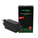 PATONA - Premium GaN PD65W Adapter - 2xUSB-C 1xUSB-A PD3.0 QC3.0 - schwarz