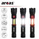 ARCAS - 3 in 1 LED Aluminium Taschenlampe - 350 Lumen - schwarz