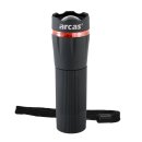 ARCAS - LED Kunststoff Taschenlampe - 1 Watt Zoom - 60 Lumen - schwarz
