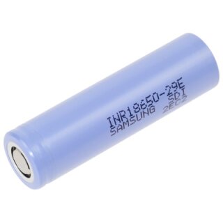 Samsung - INR18650-29E - 3,6 Volt 2850mAh Li-Ion [LiNiMnCoO2] mit Lötfahne (U-Form)