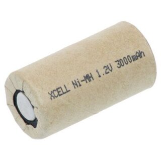 XCell - X3000SCR/PP - SC3000 - Sub C - 1,2 Volt 3000mAh Ni-MH - Highpower ohne Lötfahne